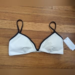 NWT L*Space cream & black bikini top